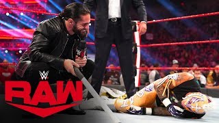 Seth Rollins and AOP brutally attack Rey Mysterio Raw Dec 16 2019 [upl. by Maise]