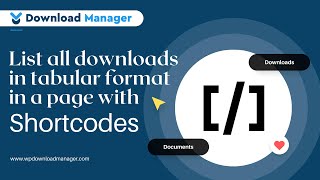 List all downloads in tabular format in a page with Shortcodes  WordPress Download Manager [upl. by Mieka890]