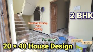 nice 2040 house plan  800 sqft house design in single floor 2bhk  20×40 house plan [upl. by Michi337]