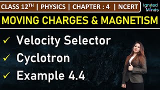 Class 12th Physics  Velocity Selector  Cyclotron  Example 44  Chapter 4  NCERT [upl. by Ahsyt]