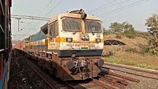 16345 Dn LTT  TVC Netravati Express Crosses 50106 Up SWV  DIVA Passenger at Vinhere Railway Stn [upl. by Carrelli749]