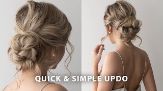 Very Easy Updo Hairstyle  Wedding Bridesmaid Prom [upl. by Zaragoza279]