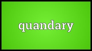 Quandary Meaning [upl. by Roselle]