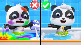 Bath Song  Monster Loves Bathwater  Good Habits Song  Kids Songs  Kids Cartoons  BabyBus [upl. by Blodgett]