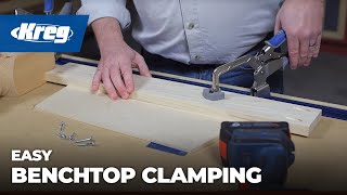 Easy Benchtop Clamping For PocketHole Joinery and Woodworking Projects  Kreg Bench Clamps [upl. by Odlanra376]