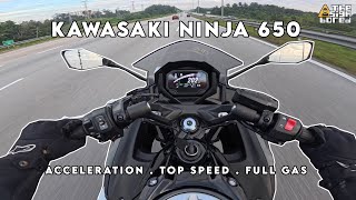 Kawasaki Ninja 650  Acceleration  Top speed  Full gas  ride [upl. by Hawk]