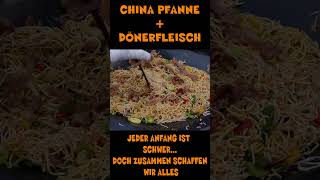 LECKER CHINA PFANNE MIT DÖNERFLEISCH SERVIERT kochen grillen funny döner KINDER KOCHEN [upl. by Plossl802]