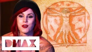 Gwen Stefanis Roadie Gets Aged Vitruvian Man Tattoo  LA Ink [upl. by Polloch680]