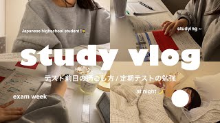 study vlog  追い込まれた高校生 😱 、テスト前日の夜 、定期テスト、テスト前日のルーティン [upl. by Asle]