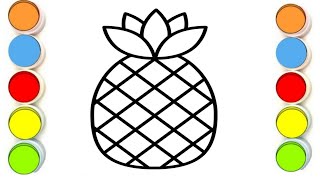 Pineapple🍍Fruit drawingPineapple drawing for kids and toddlerpineapple [upl. by Alebasi789]