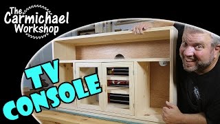 Make a TV Console Stand  Entertainment Center Woodworking Project [upl. by Arahas]