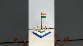 DIY Independence day flag hoisting craft  How to make INDIAN flag with paper shorts [upl. by Harias54]