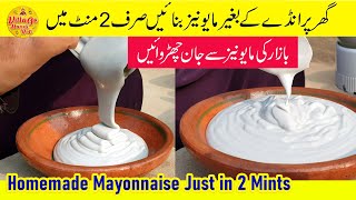 Mayonnaise Banane Ka Asan Tarika  Homemade Mayonnaise In 2Mints  Village Handi Roti [upl. by Buskirk]