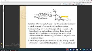 Thermal degradation and thermomechanical of polymers last lecture 7 [upl. by Aivuy320]