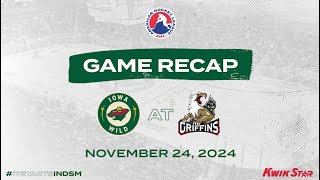 Iowa Wild vs Grand Rapids Griffins Game Highlights  11242024 [upl. by Ahsirt]