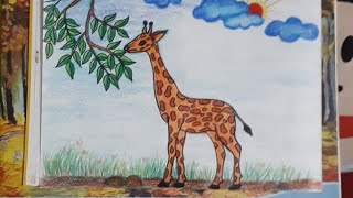 how to draw a giraffe for kids [upl. by Schroder]