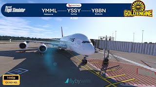 MSFS2020 LIVEMelbourne ✈ Sydney ✈ BrisbaneFlyBywire A380Qantas OPS [upl. by Eirrok]