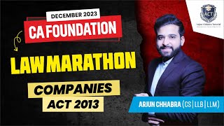 COMPANIES ACT 2013  CA FOUNDATION LAW MARATHON  DEC  2023 [upl. by Krasnoff]