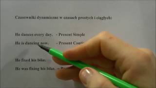 Czasowniki dynamiczne i statyczne  język angielski  stative and dynamic verbs [upl. by Nylareg]