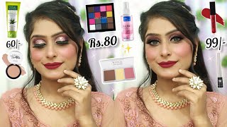 OMG🤯 Beginners सिर्फ 150₹ में करें Pink Glam Engagement Makeup Look😍  अब Parlor जाने की ज़रूरत नहीं😁 [upl. by Helm72]