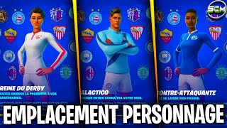 EMPLACEMENT PERSONNAGE FOOTBALL FORTNITE COLLECTION PERSONNAGE 47  48  49 EMPLACEMENT FORTNITE [upl. by Dranyam]