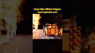 Cargo ship collision triggers most explosive evercollide blast gross youtube foryou [upl. by Issi]