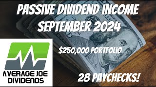 SEPTEMBER 2024 Passive Income From 250000 Dividend Portfolio financialfreedom stocks investing [upl. by Darrick]