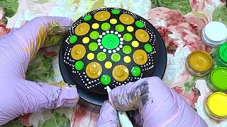 DIY How to Make a Mandala Stone  Painted Dotting Art  Satisfying Painting Rocks [upl. by Pell]