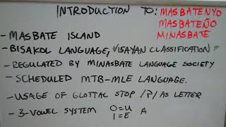 Lets Learn Masbateño Visayan  Introduction to Masbatenyo [upl. by Natanhoj659]