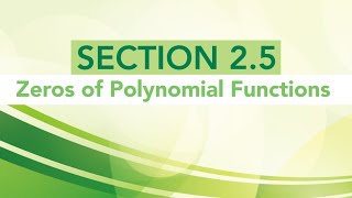 25 Zeros of Polynomial Functions [upl. by Aerdnaeel290]