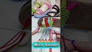 🔥🔥🔥 amazing sandals  slippers  sandalet  diy  Örgü terlik  myhobbyhome [upl. by Anilatak]