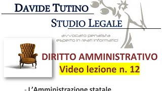 Diritto Amministrativo Video lezione n12  LAmministrazione statale [upl. by Telrahc]