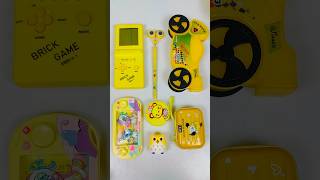 Fancy Yellow Stationery Collection 🥰 Pen Sharpener Geometry Pouch Watergame ASMR [upl. by Janey]