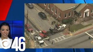 Car plows into church on Candler Road [upl. by Eniamrej]