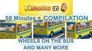 Wheels on the bus go round and round  56 minutes compilation  Baby songs  Kiddiestv [upl. by Alda]