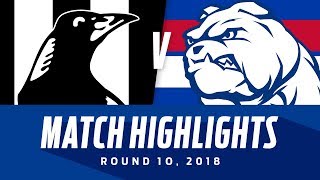 Match Highlights Collingwood v Western Bulldogs  Round 10 2018  AFL [upl. by Derayne]