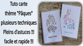 Tuto carte thème Pâques plusieurs techniques pleins dastuces tuto carterie Diy scrapbooking [upl. by Acenes]