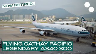 CATHAY PACIFIC A340300 ECONOMY CLASS CX278 PARIS  HONG KONG [upl. by Cogen]