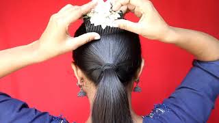 Simple amp Easy hairstyle For Girl । Quick Hair Bun । Hair Style Juda [upl. by Enitsyrhc]