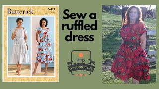 Sewing Butterick 6722 Tiered ruffled pullover dress [upl. by Ajnat]