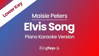 Elvis Song  Maisie Peters  Piano Karaoke Instrumental  Lower Key [upl. by Enellij]