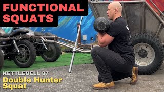 Ease Lower Back Pain  Kettlebell 87 Double Hunter Squat [upl. by Weywadt]