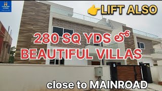 280 SQ YDS లో BEAUTIFUL VILLAS WITH LIFT ALSONEAR MAINROADCONTACT9866610089 [upl. by Taro]