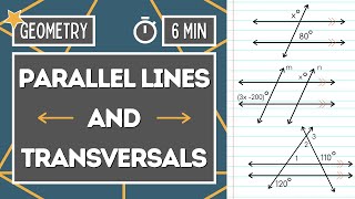 PARALLEL LINES AND TRANSVERSALS  Find the Angle Measure  Geometry Online Lesson [upl. by Cynthea101]