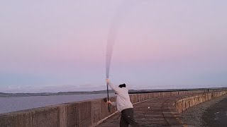 Sea fishing North Wales Fishing rod  Holyhead breakwater a little video with a few fish [upl. by Nalor274]