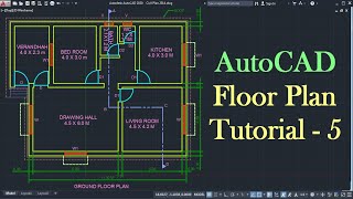 AutoCAD Floor Plan Tutorial for Beginners  5 [upl. by Yzmar774]