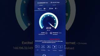 Excitel Broadband Fiber 400 Mbps Speed Test review excitel viral shorts youtubeshorts [upl. by Idak297]