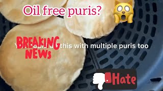 Viral Hack  Puris in air fryer Are oil free puris possible airfryer oilfree puri viralhacks [upl. by Nica]