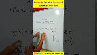 Formula for Minimum Standard Width of Window learningciviltechnology  civilengineering shorts [upl. by Akiam288]