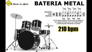 Bateria metal 210 bpm doble bombo binario [upl. by Nae]